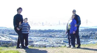 Family on El Cerrito hill overlooking Bay Area