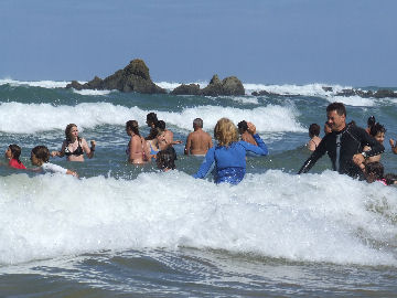 Frolics in the surf