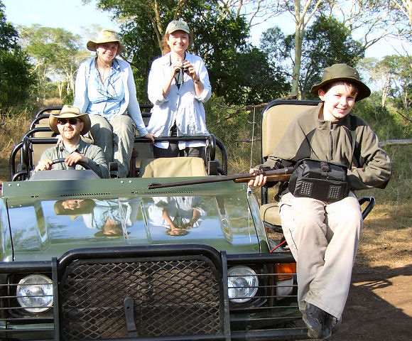Four intrepid hunters set out on their safari