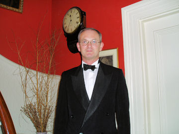 Ian playing Quentin Bleaker, the butler, in a Christmas murder mystery game
