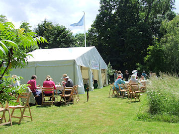Lunching by the marquee