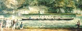 Early 19th century painting of rowing at Ditton Corner