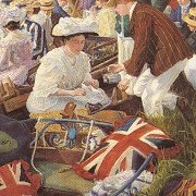 Union Jack Cushion in the 1906 Bumps painting