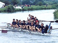 Francis' beflagged Magdalene boat celebrates getting their Oar