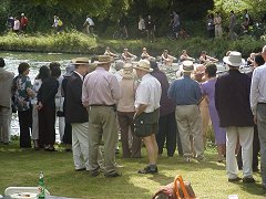 Crowds on the riverbank
