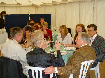 Table within tent